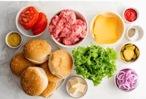 ingredients to make steak burger recipe